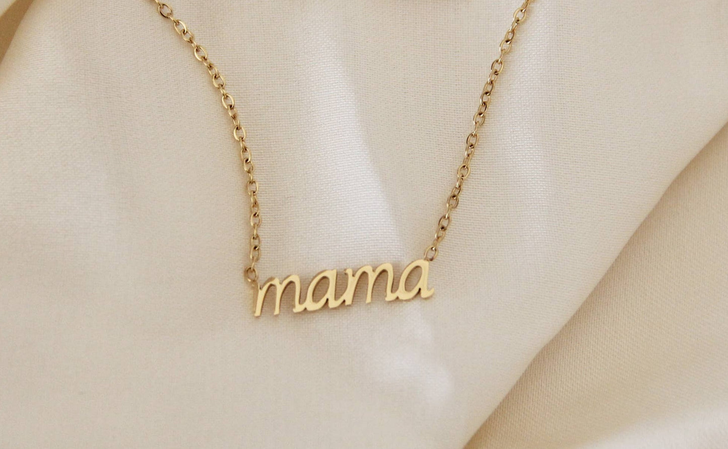 Mama Necklace - Mother's Day Gift: Rose Gold / Mama (Script)