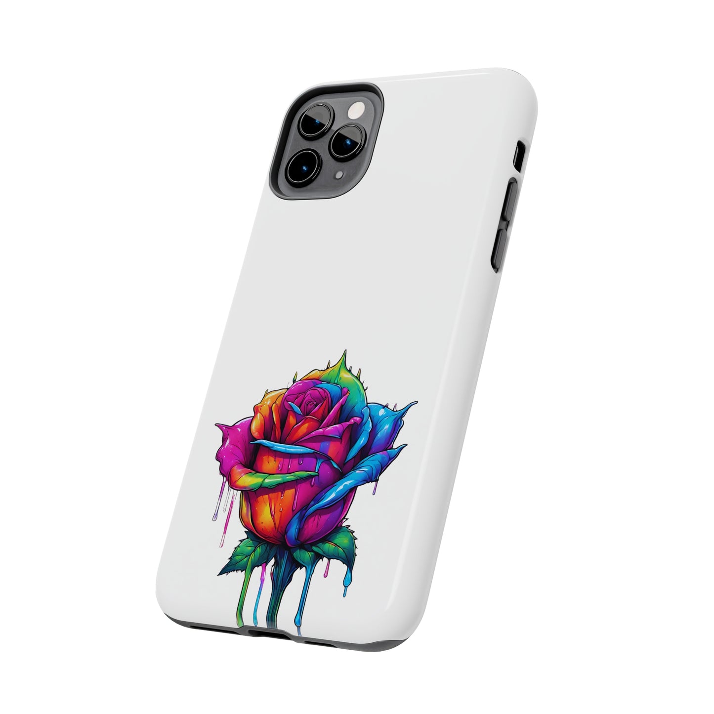 Rose Bleeding Colors On White Tough Phone Cases