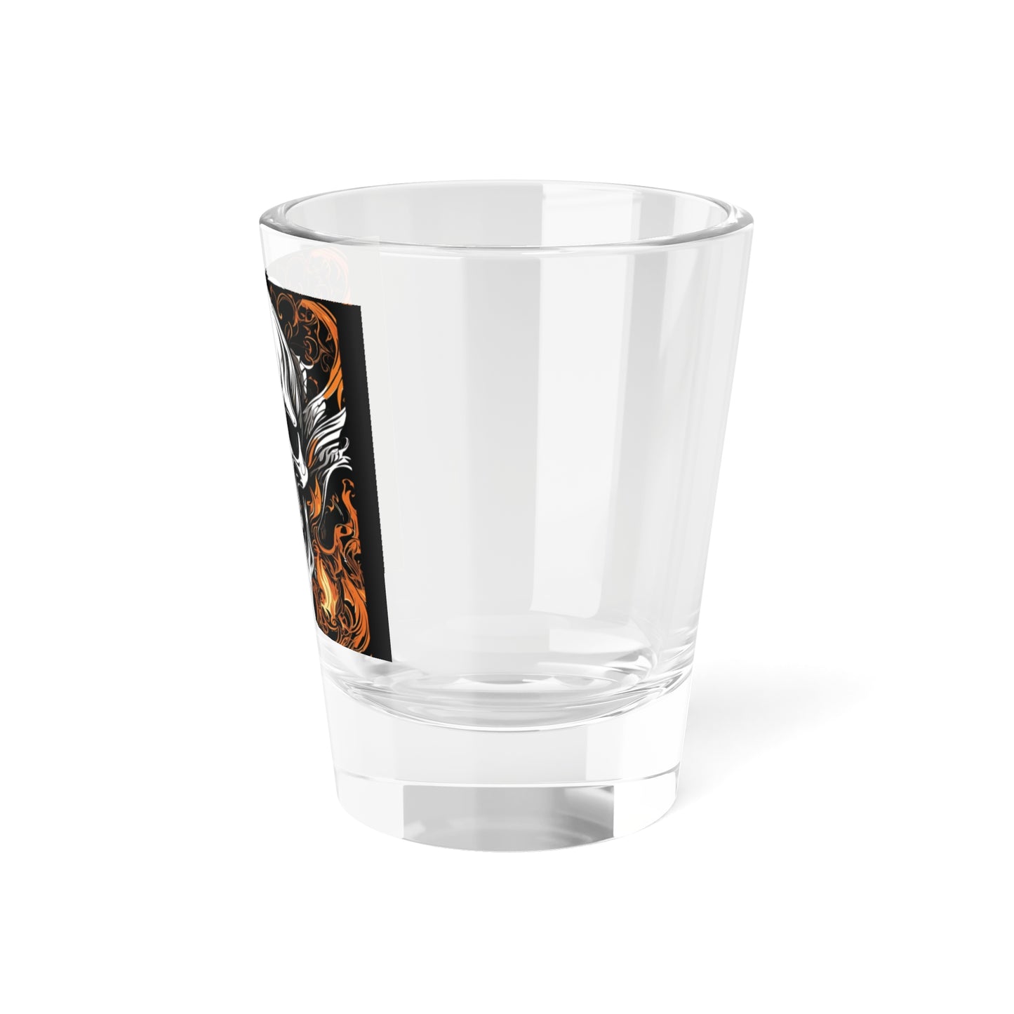Flaming Skull Design Shot Glass, 1.5oz