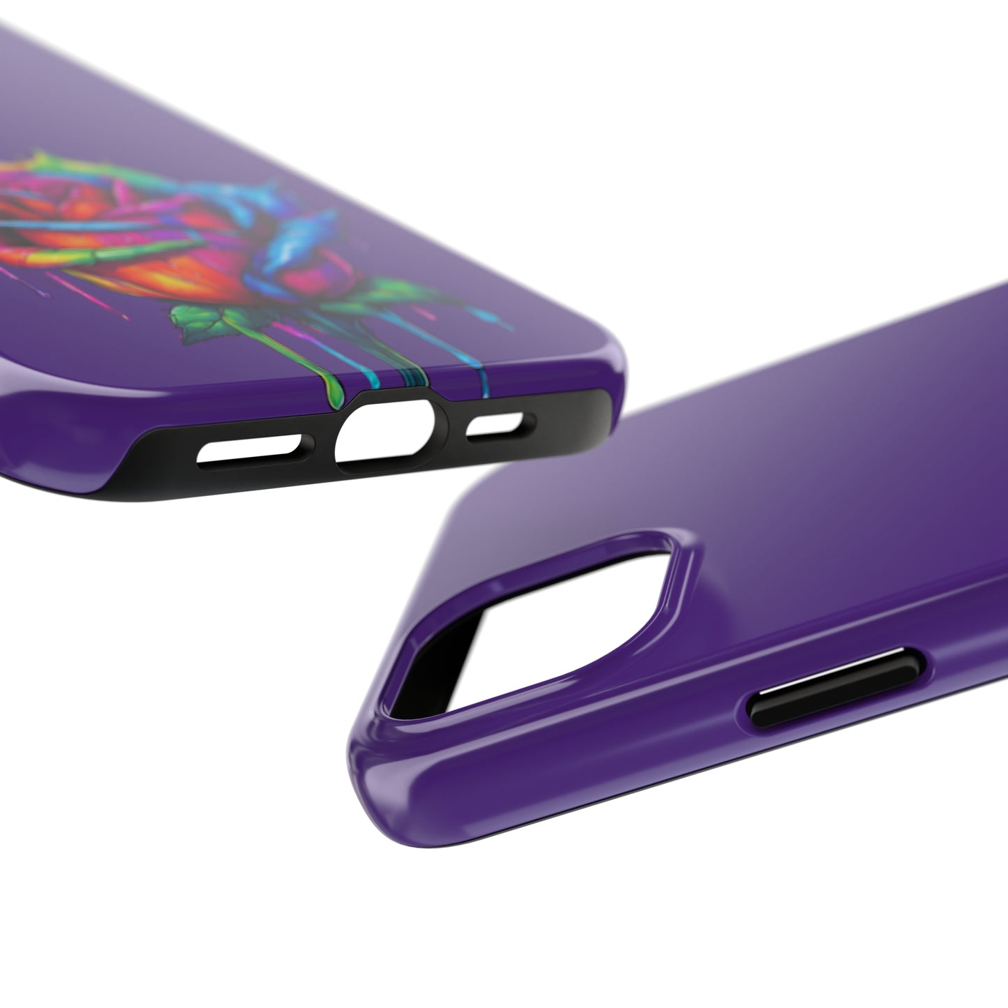 Rose Bleeding Colors on Purple Tough Phone Cases