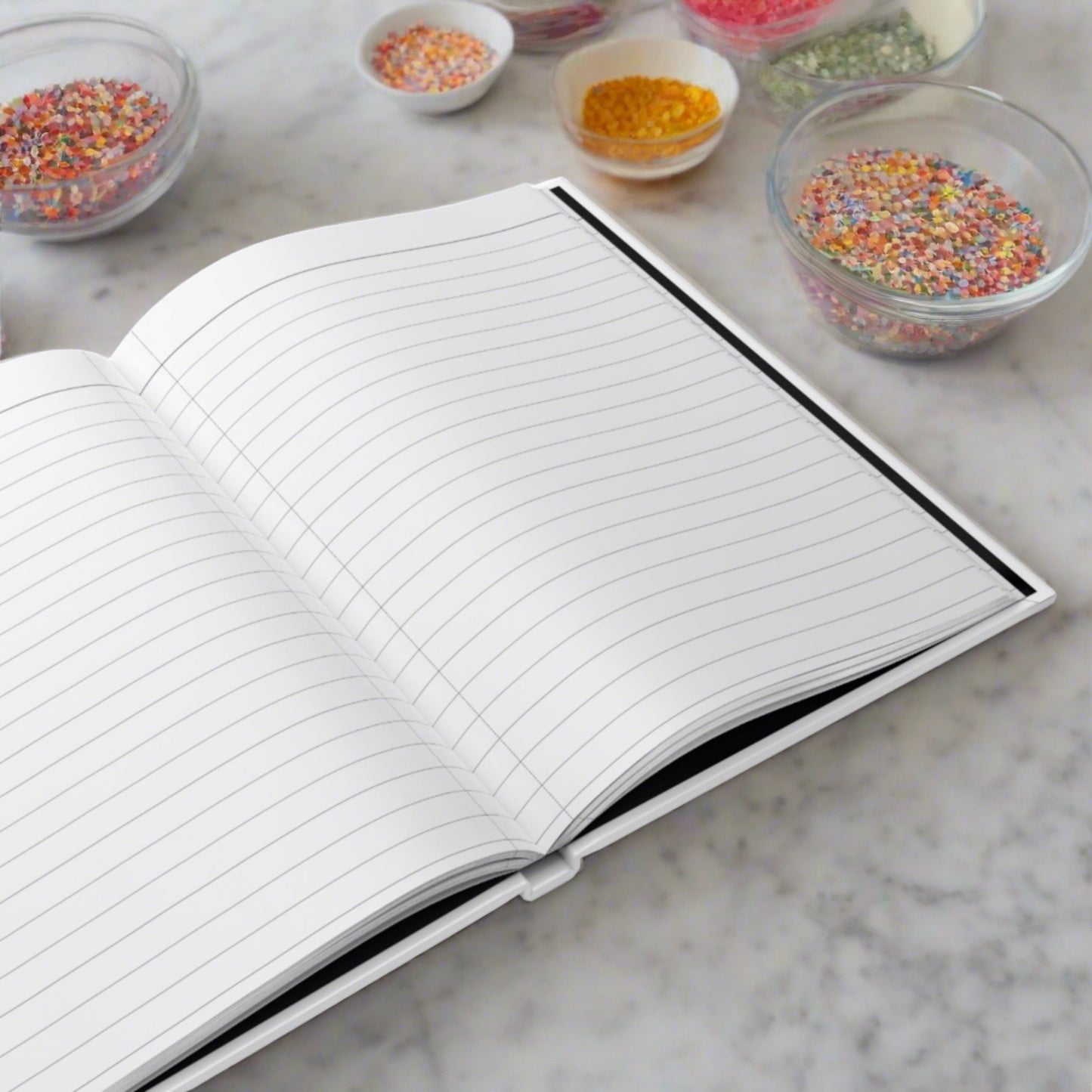 Neon Cupcakes on White Hardcover Journal Matte