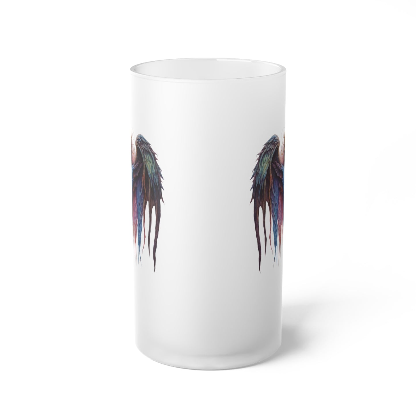 Demon Skull Bleeding Colors Frosted Glass Beer Mug