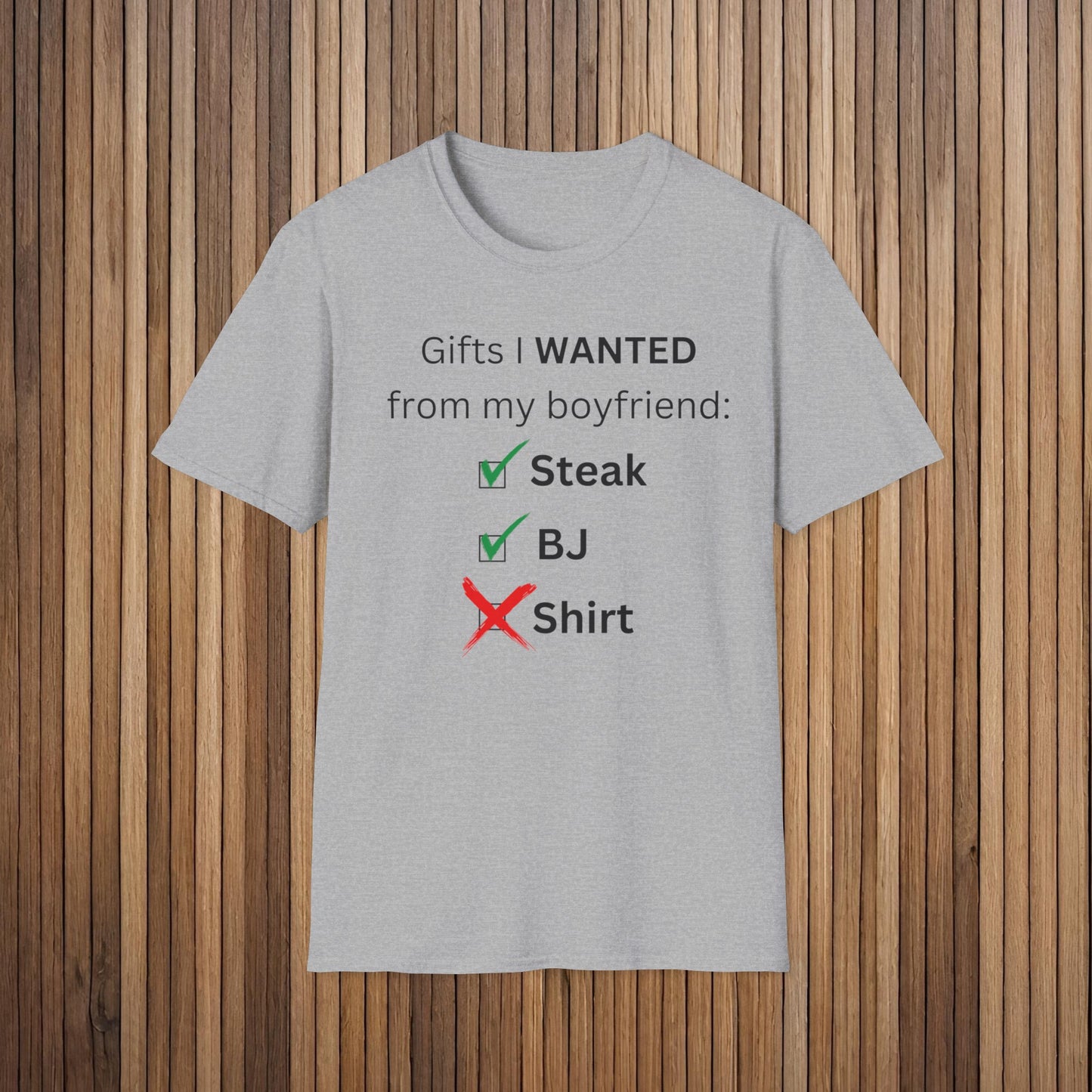 Gifts for Boyfriend Checklist from Him- Humor - Unisex Softstyle T-Shirt