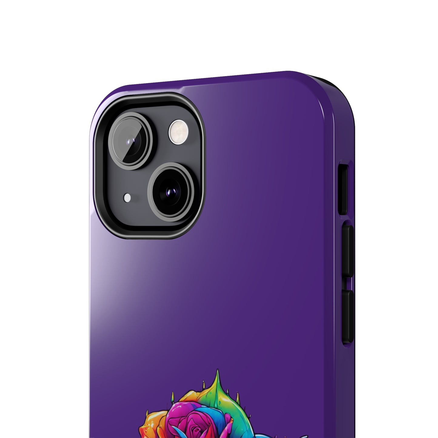 Rose Bleeding Colors on Purple Tough Phone Cases