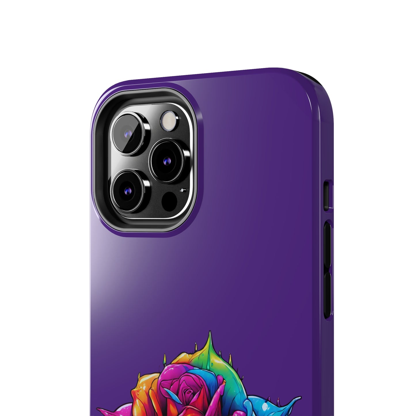 Rose Bleeding Colors on Purple Tough Phone Cases