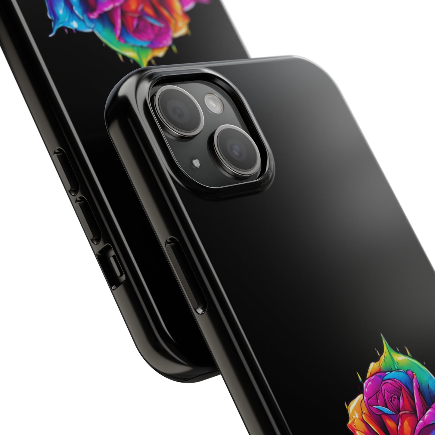Rose Bleeding Colors on Black Tough Phone Cases