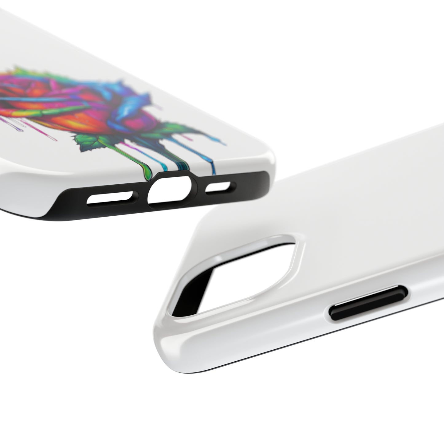 Rose Bleeding Colors On White Tough Phone Cases