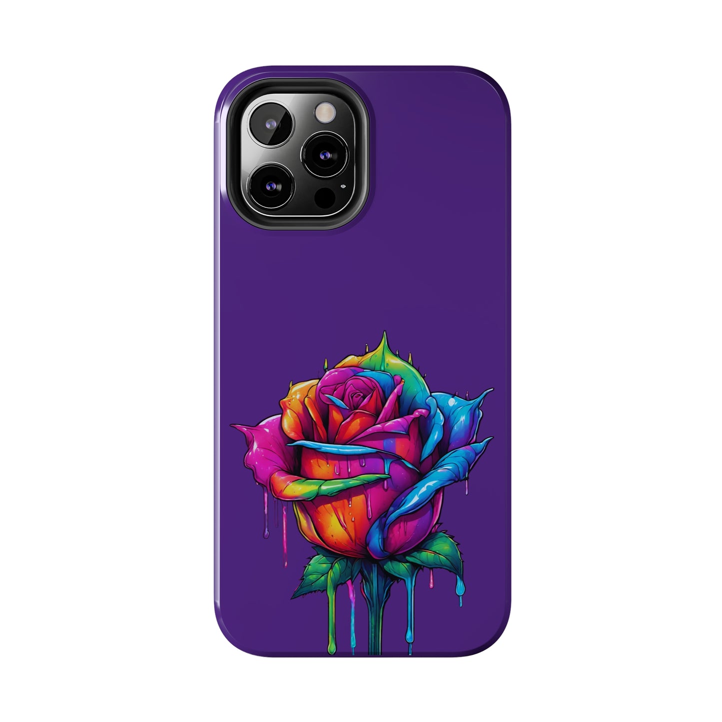 Rose Bleeding Colors on Purple Tough Phone Cases
