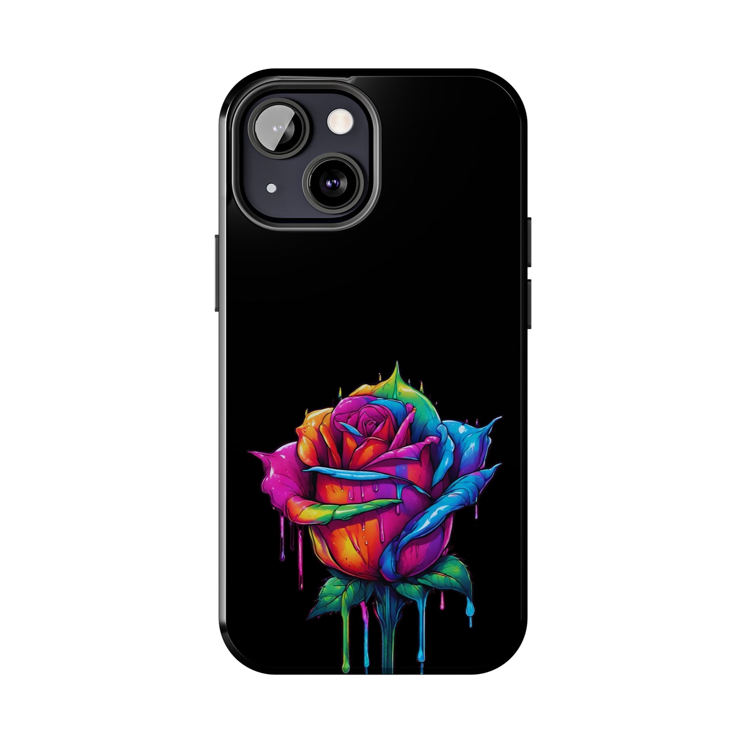 Rose Bleeding Colors on Black Tough Phone Cases