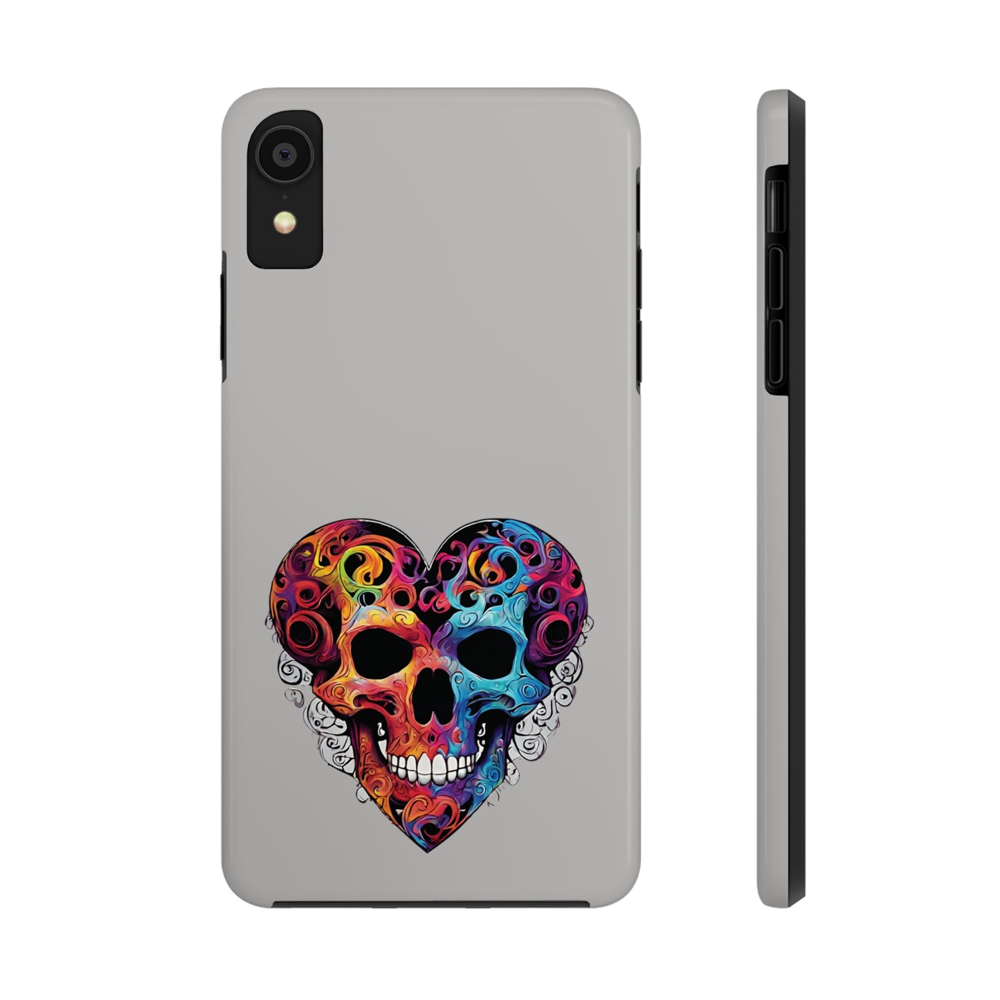 Colorful Heart Skull Tough Phone Cases