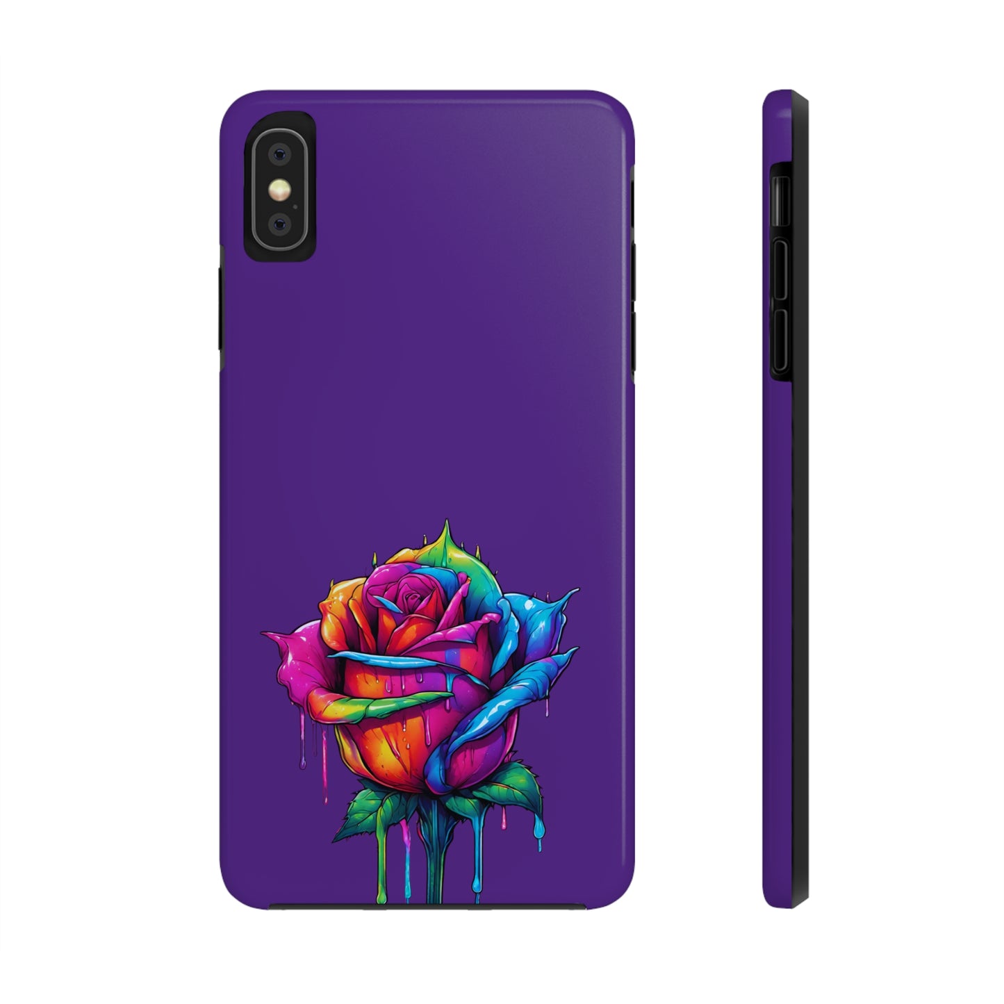 Rose Bleeding Colors on Purple Tough Phone Cases