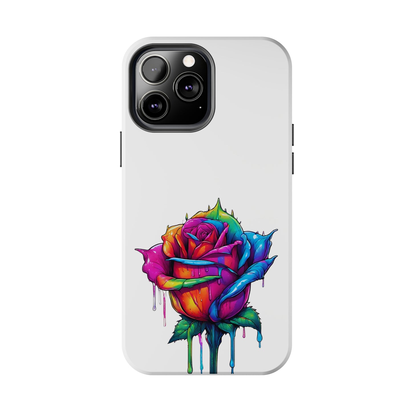 Rose Bleeding Colors On White Tough Phone Cases