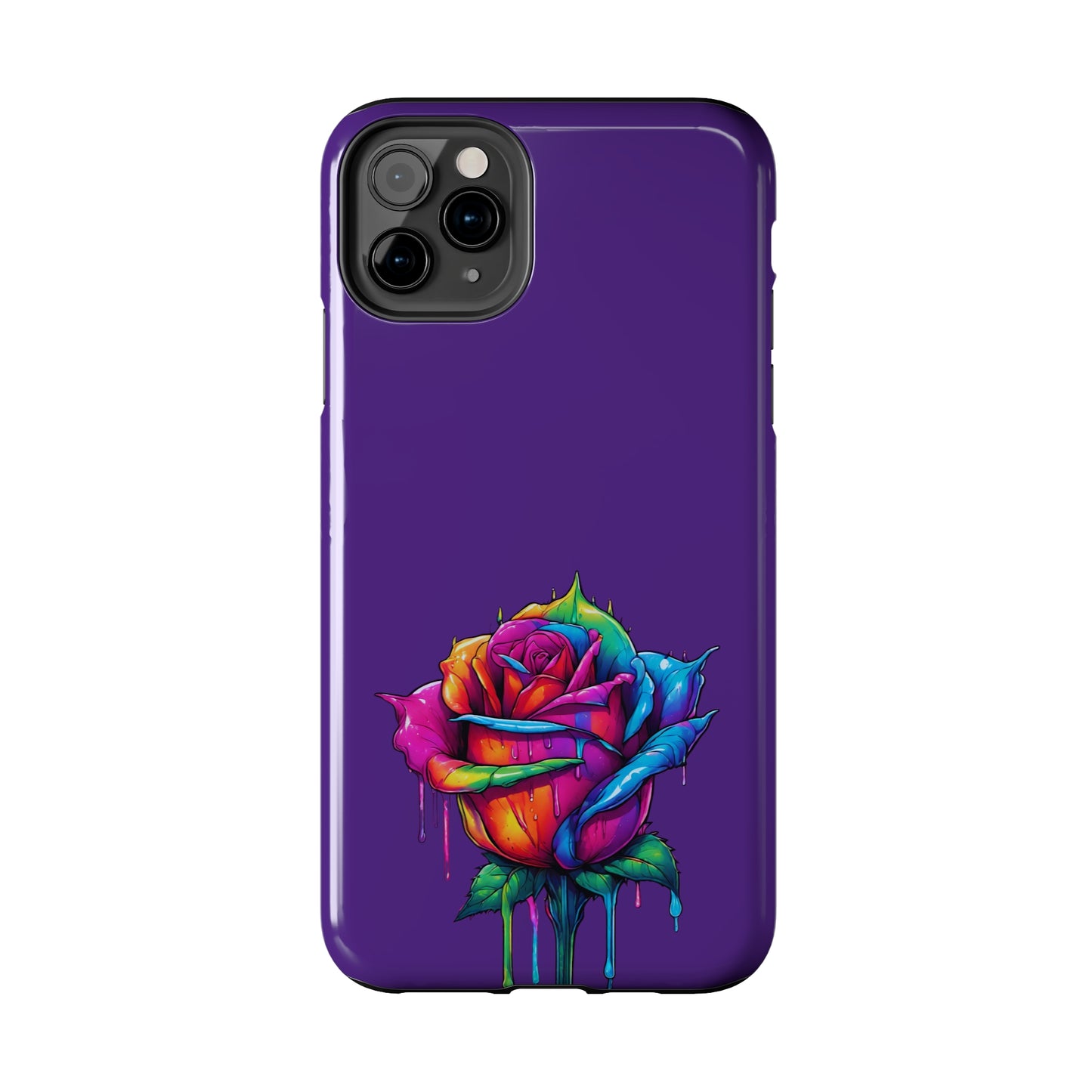 Rose Bleeding Colors on Purple Tough Phone Cases