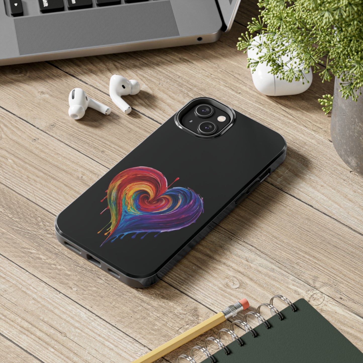Heart Bleeding Colors Design Tough Phone Cases