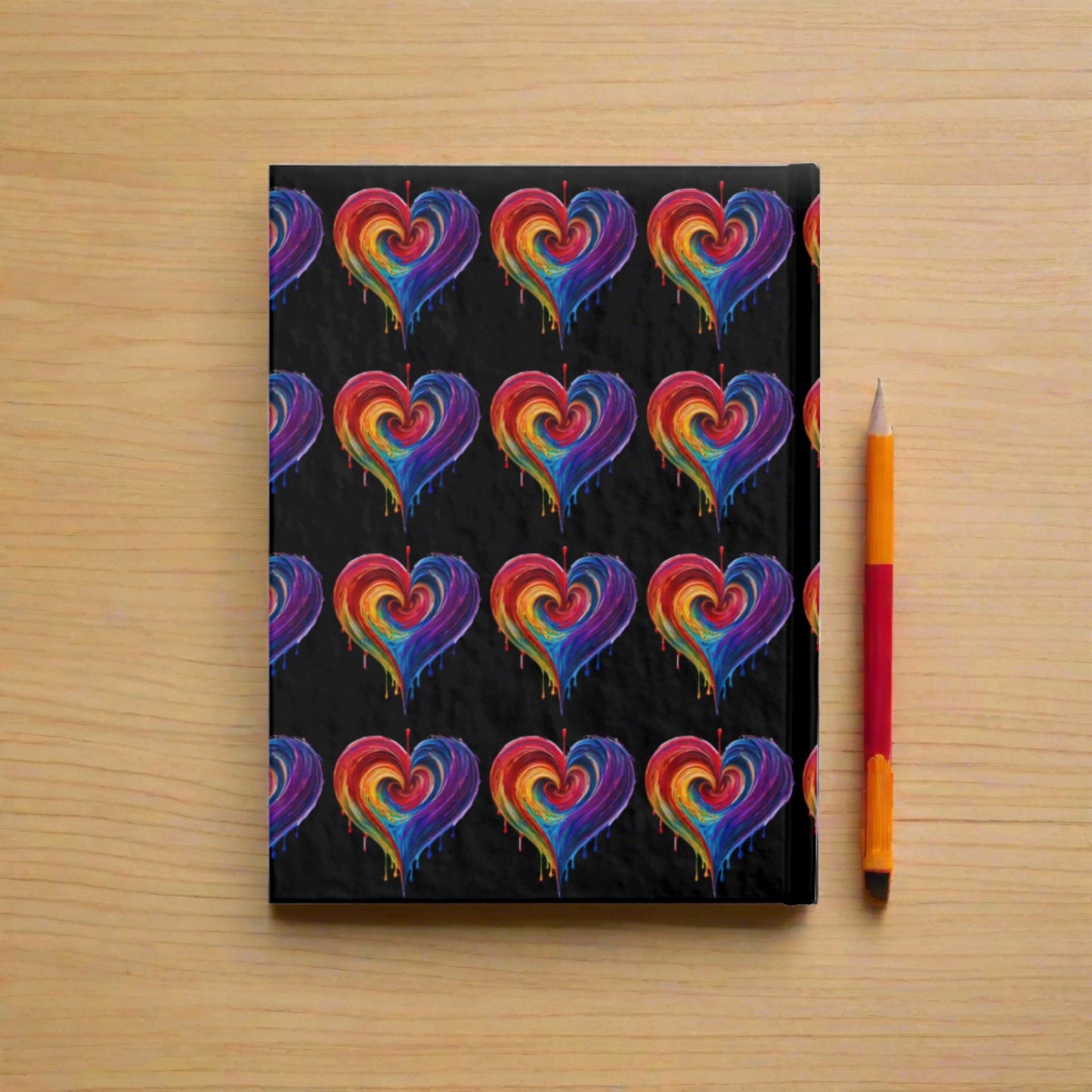 Heart Bleeding Colors on Black Journal - Blank