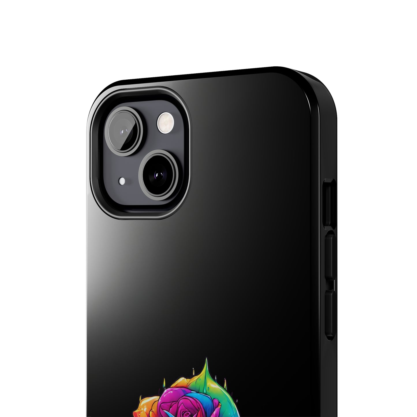 Rose Bleeding Colors on Black Tough Phone Cases