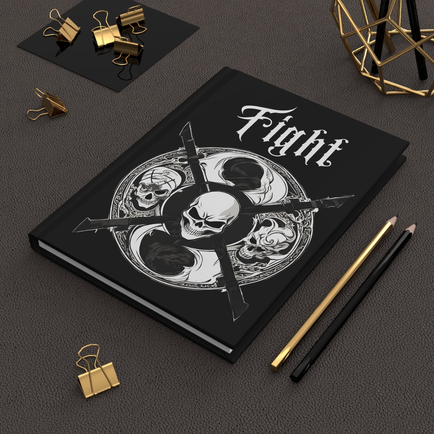 Fight Ninja on Black Hardcover Journal Matte