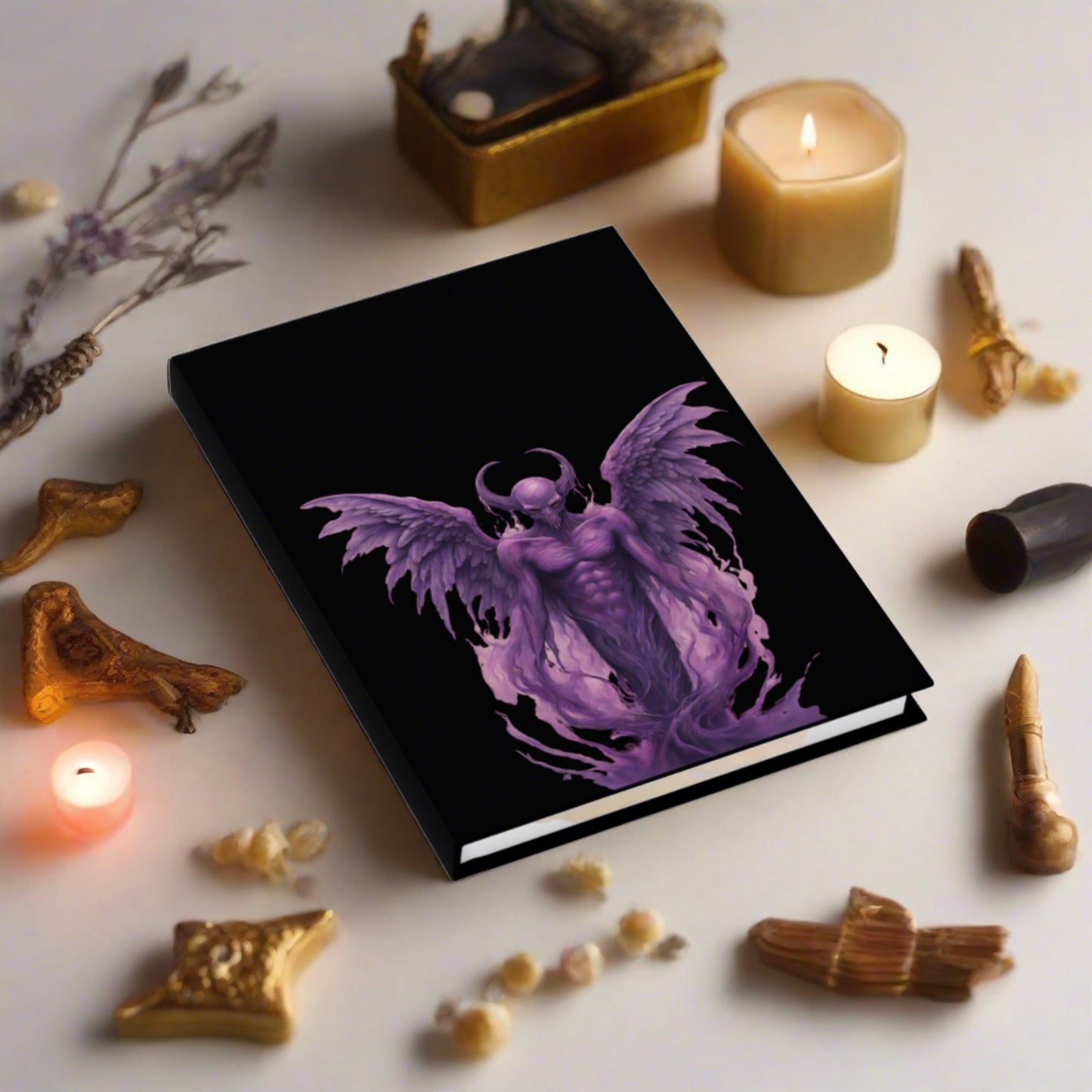 Purple Demon on Black Journal - Blank
