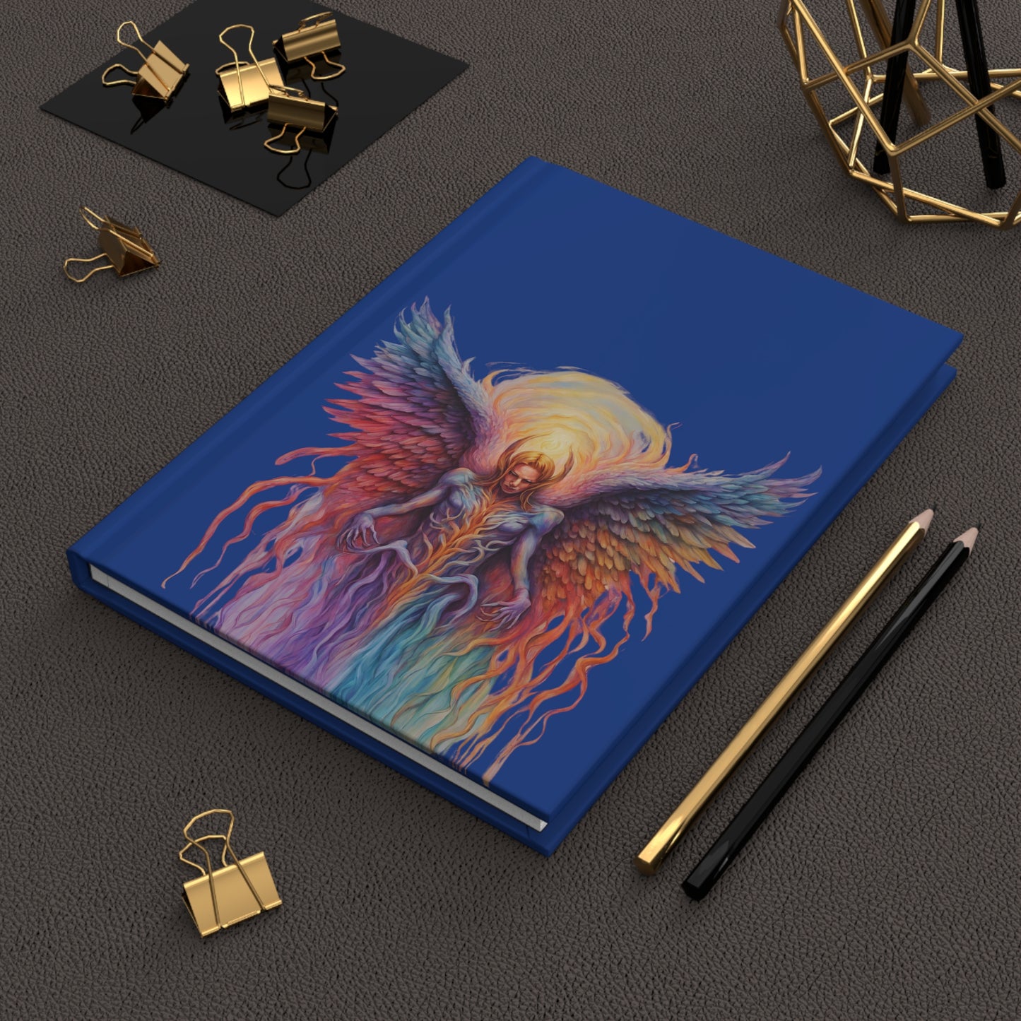 Angel on Dark Blue Hardcover Journal Matte
