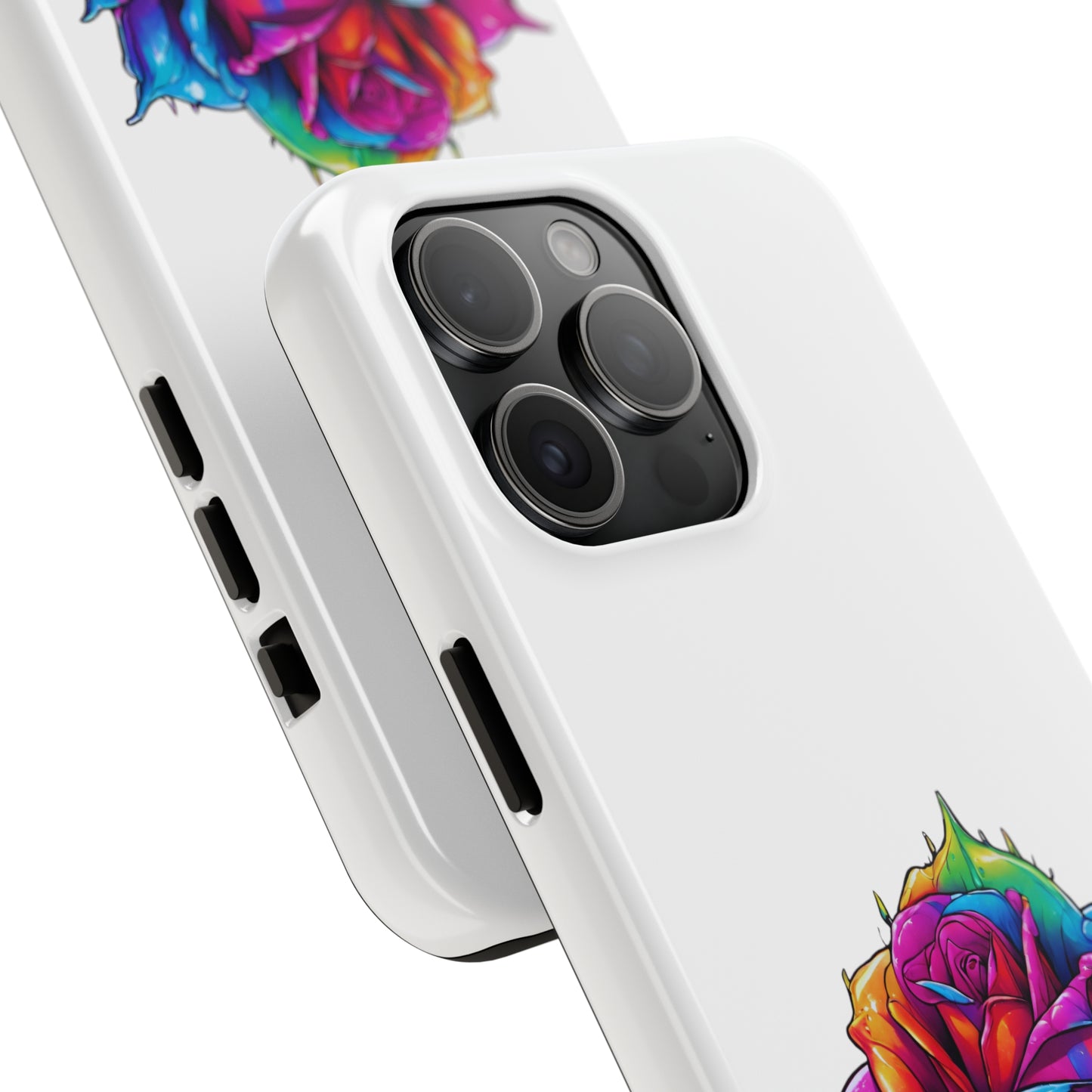 Rose Bleeding Colors On White Tough Phone Cases