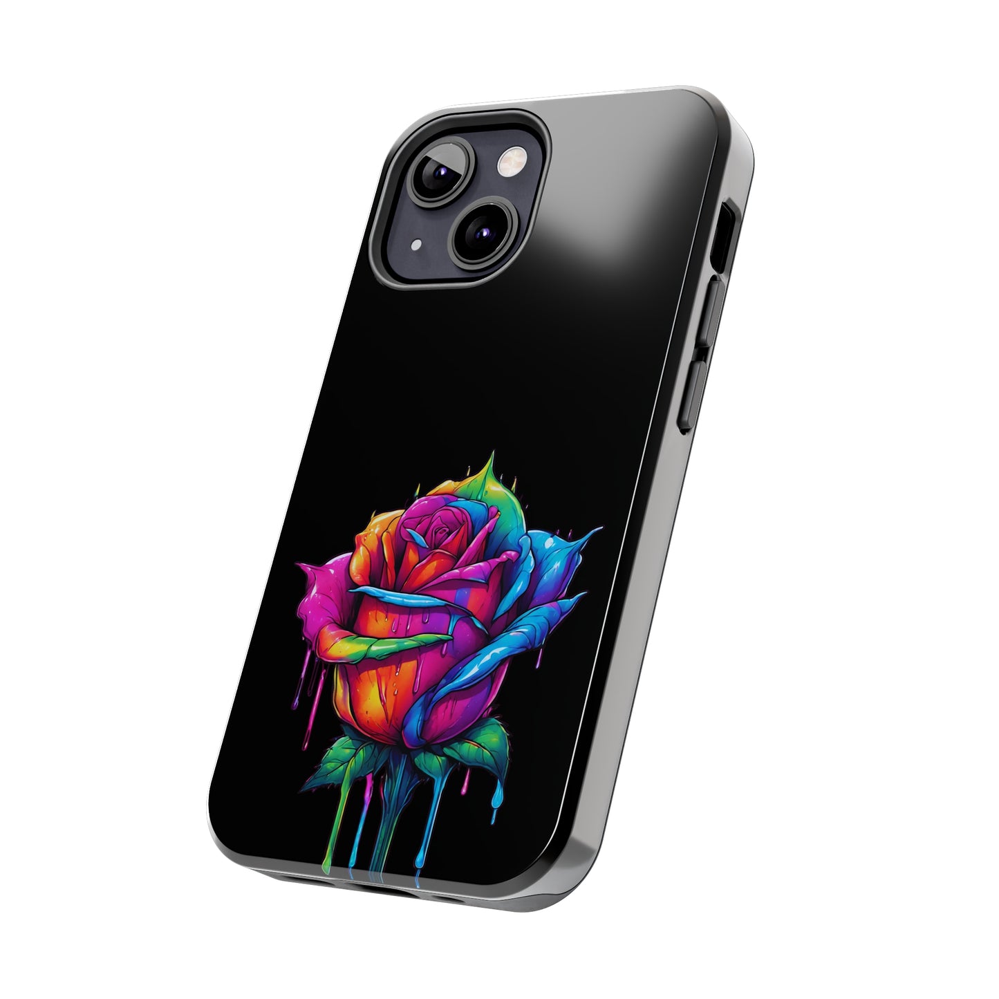 Rose Bleeding Colors on Black Tough Phone Cases