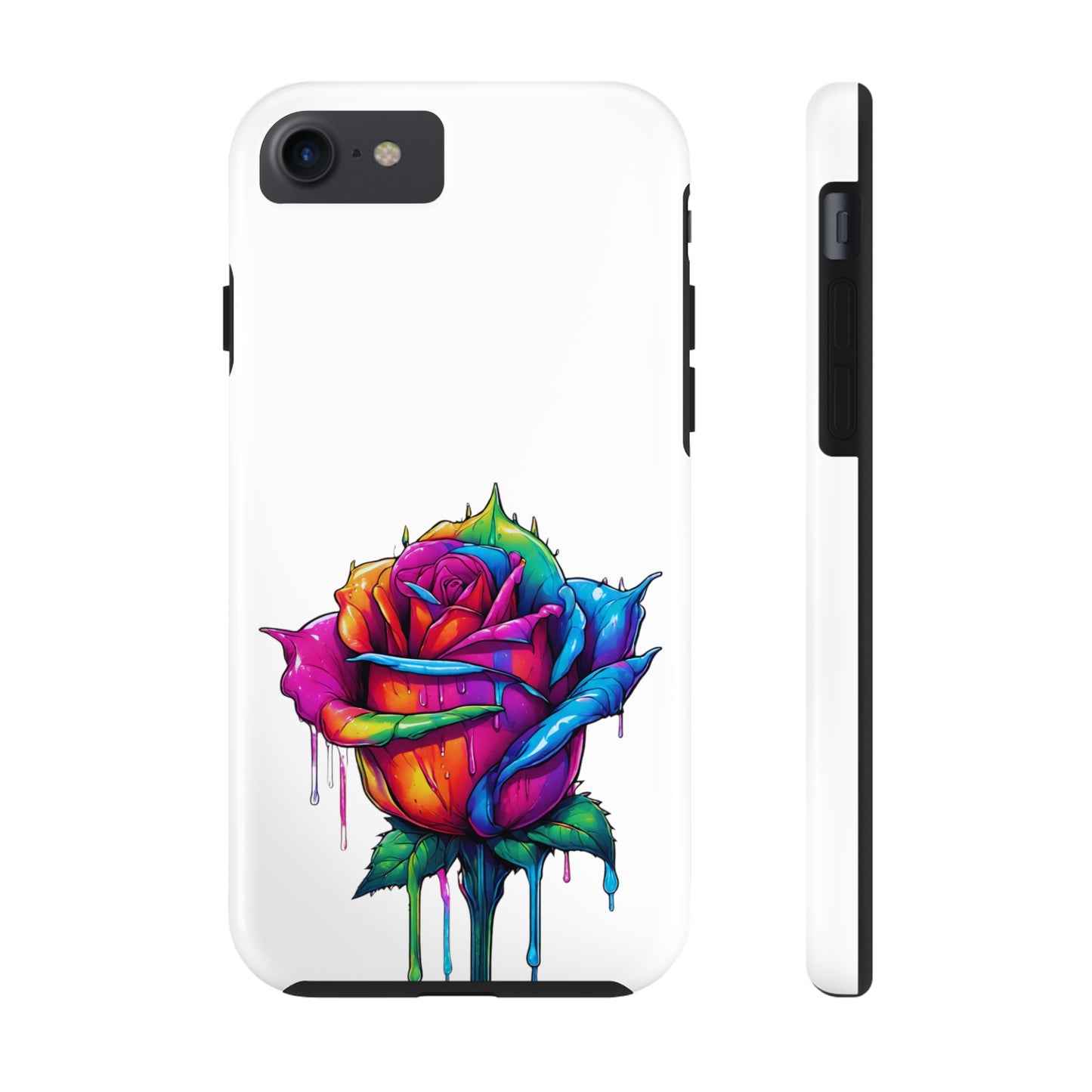 Rose Bleeding Colors On White Tough Phone Cases