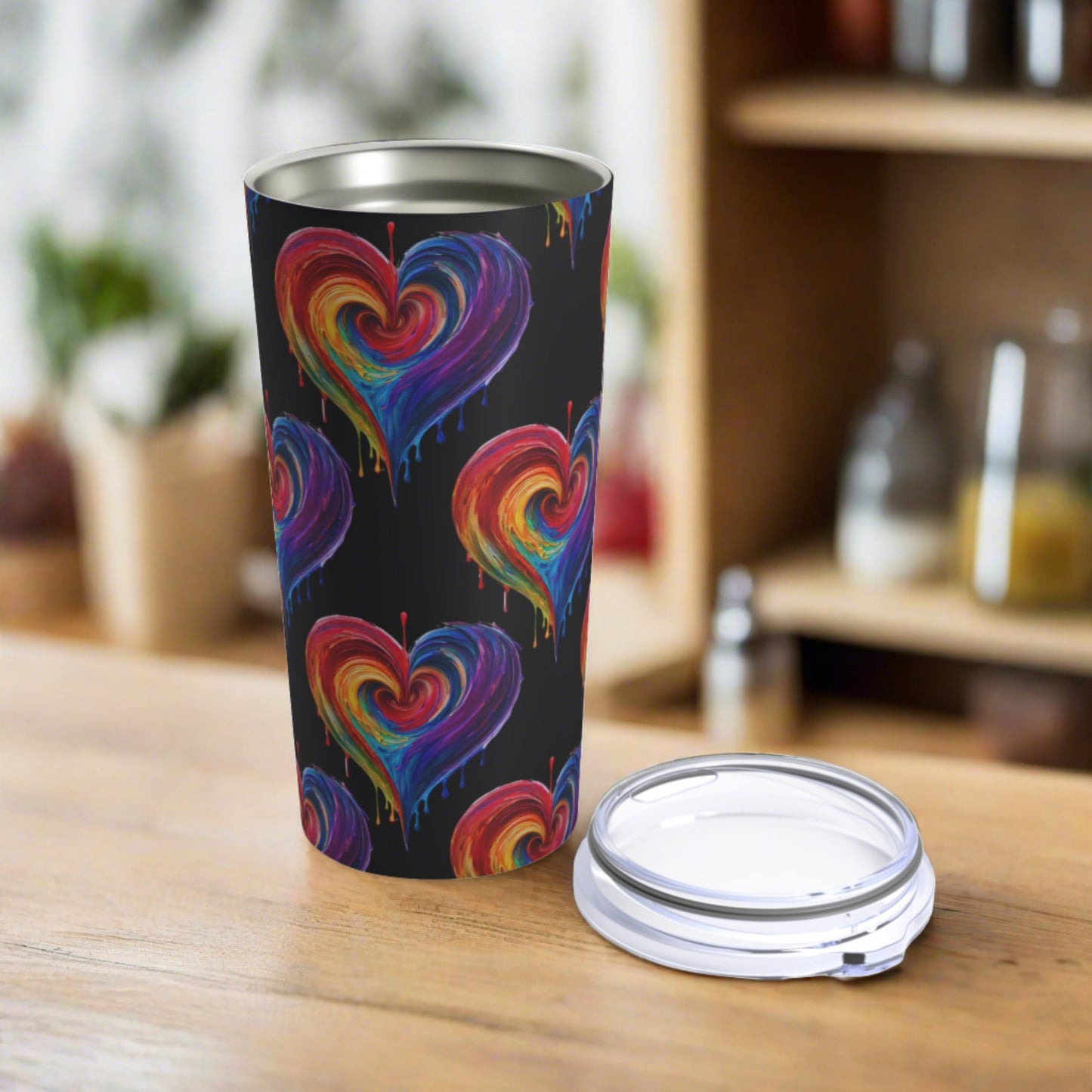 Heart bleeding Colors Tumbler 20oz Dishwasher Safe Rainbow