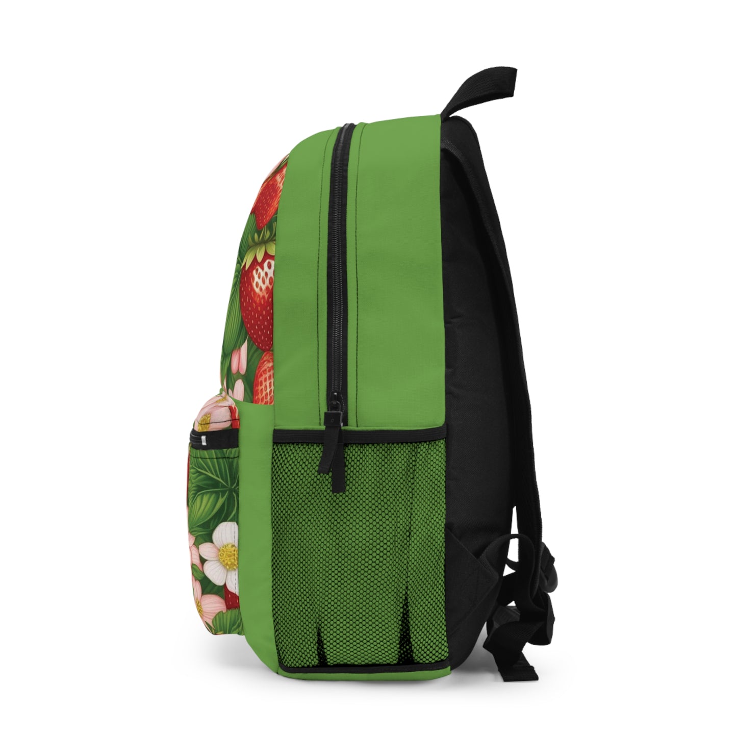 Light Green Backpack with Strawberry Dreams Design