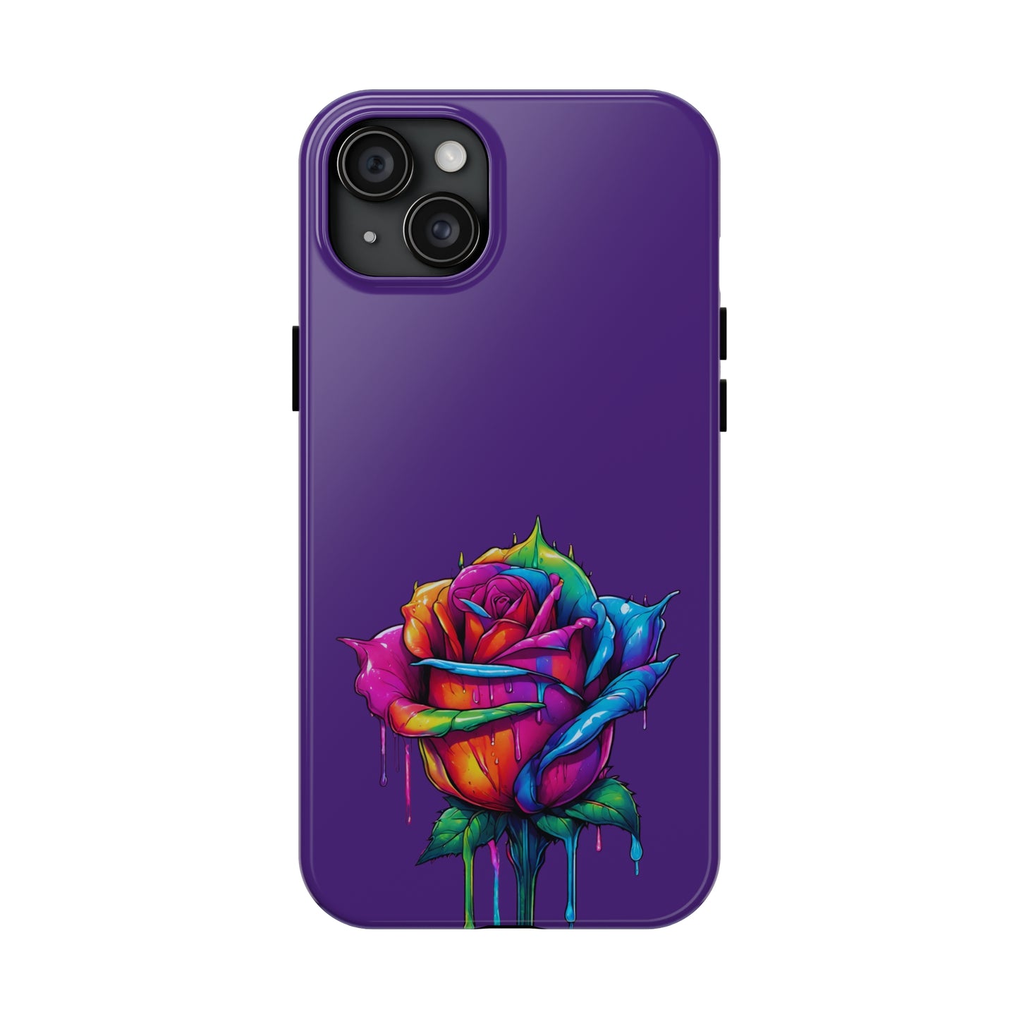 Rose Bleeding Colors on Purple Tough Phone Cases
