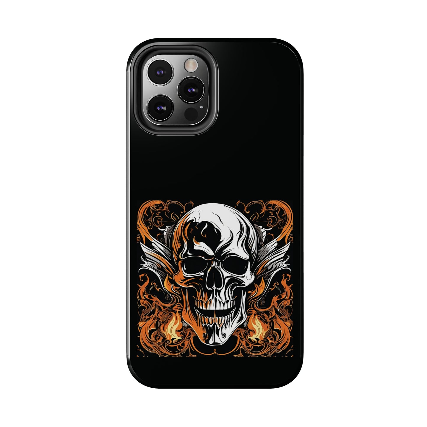 Flaming Skull Design Tough Phone Cases