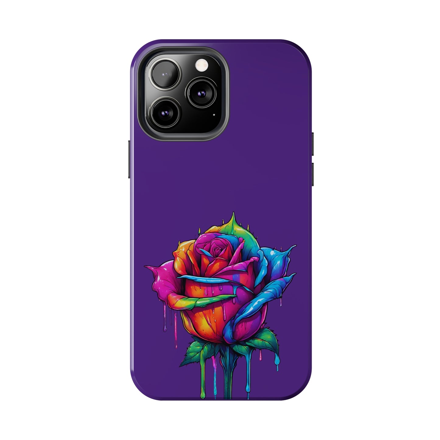 Rose Bleeding Colors on Purple Tough Phone Cases