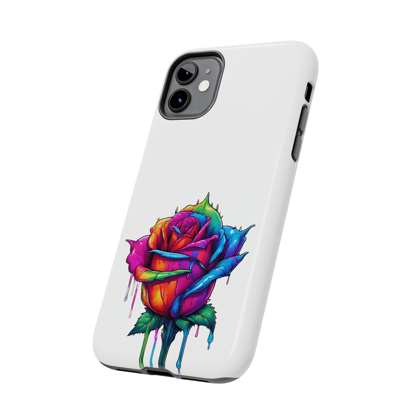 Rose Bleeding Colors On White Tough Phone Cases