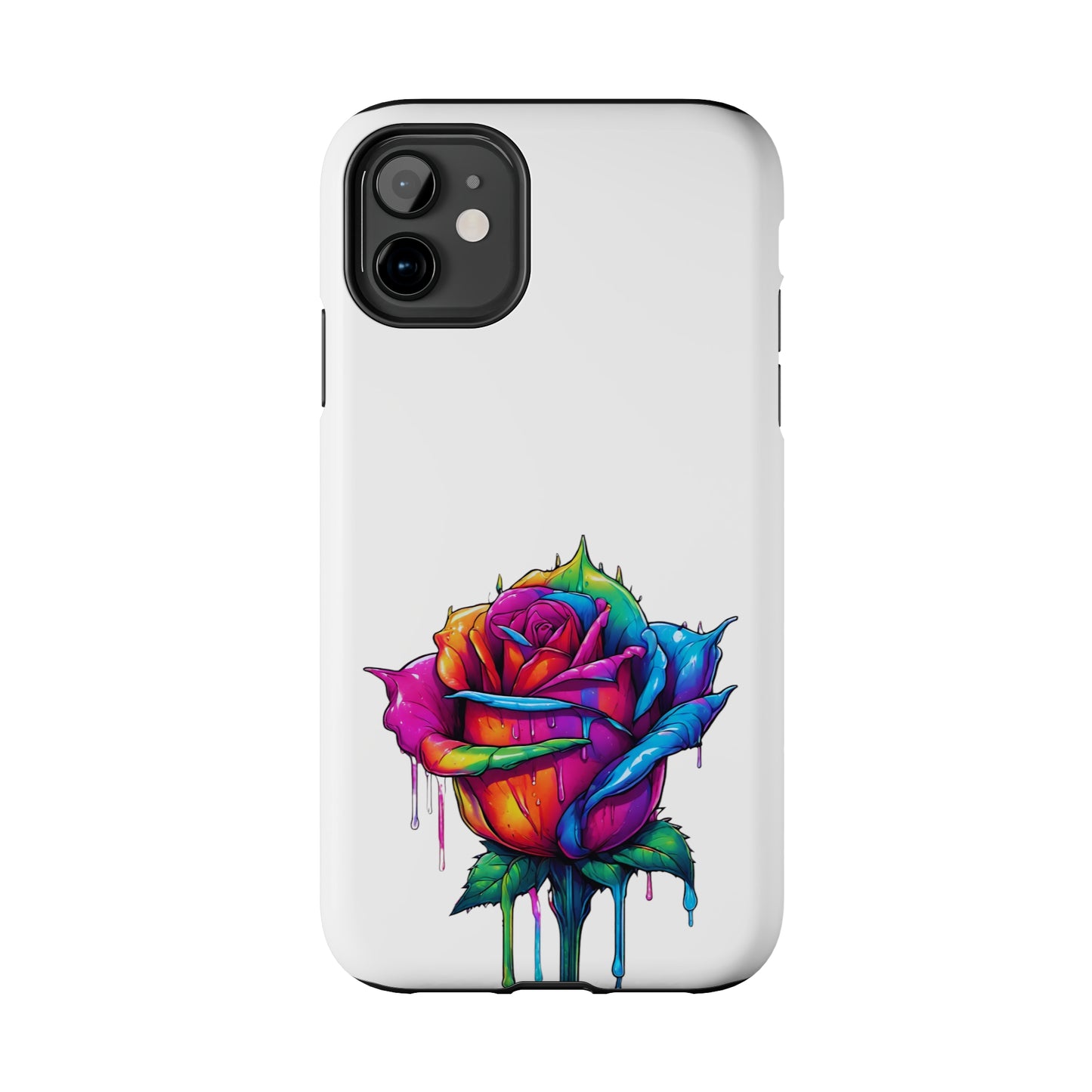 Rose Bleeding Colors On White Tough Phone Cases