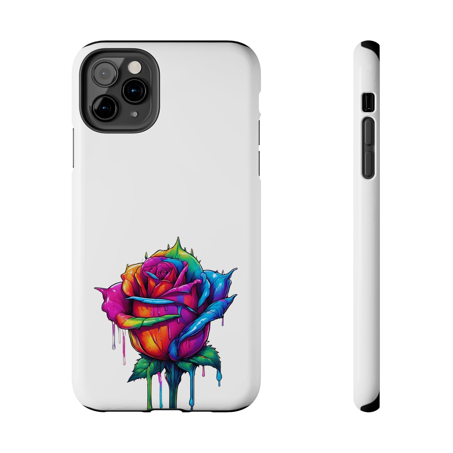 Rose Bleeding Colors On White Tough Phone Cases