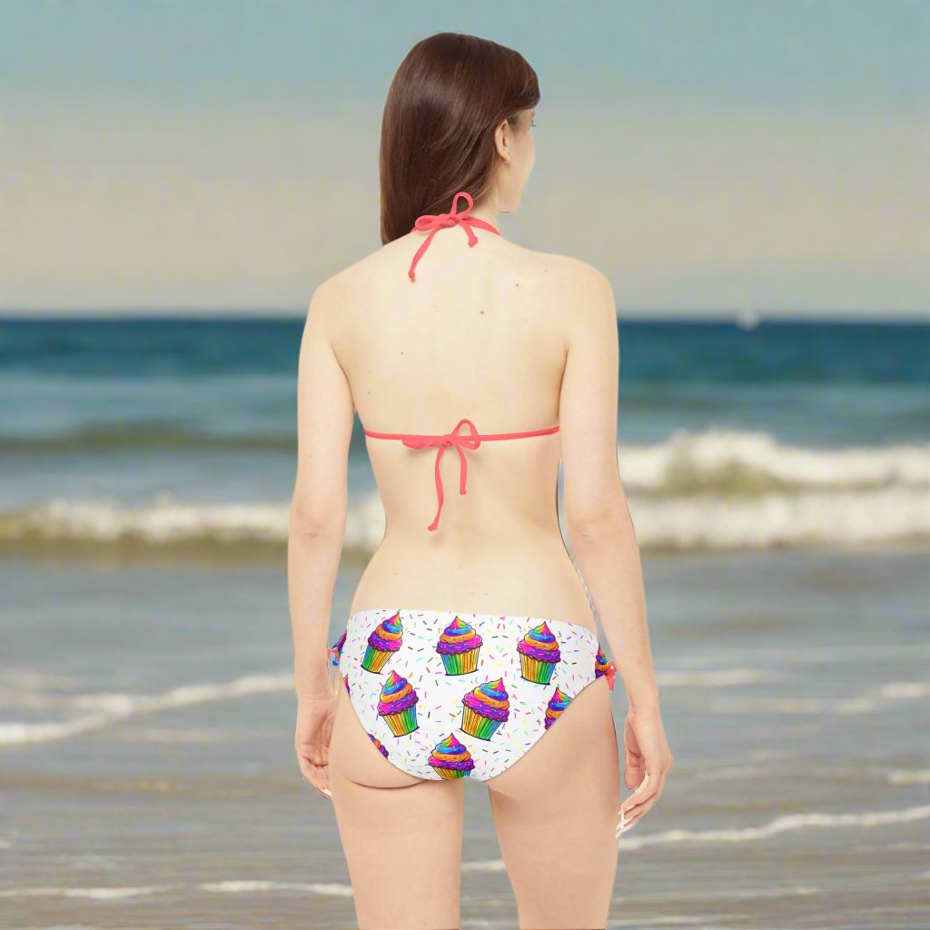 Neon Cupcake Strappy Bikini Set