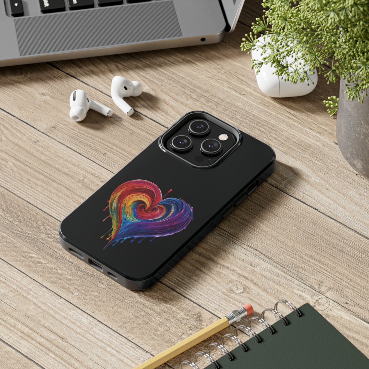 Heart Bleeding Colors Design Tough Phone Cases