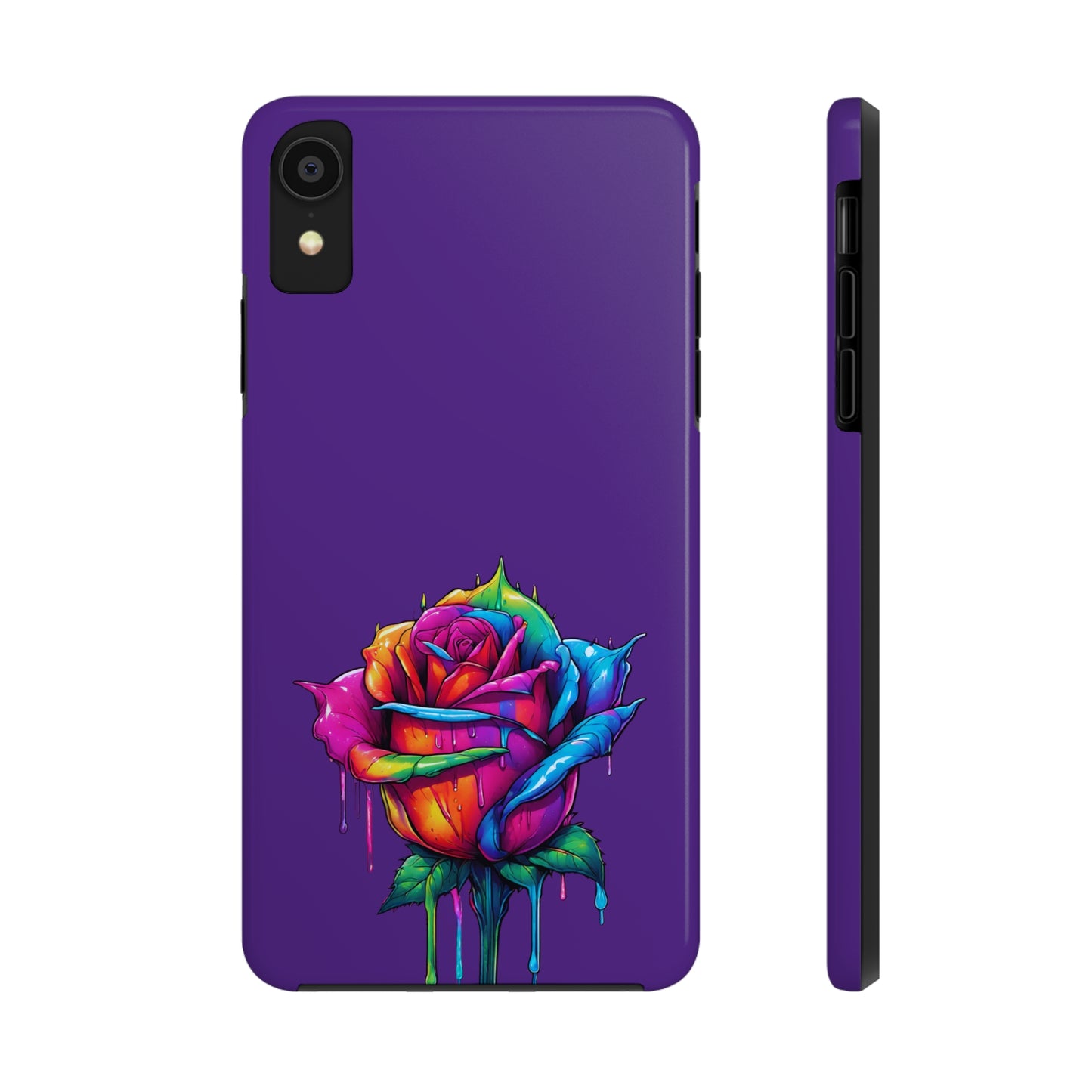 Rose Bleeding Colors on Purple Tough Phone Cases