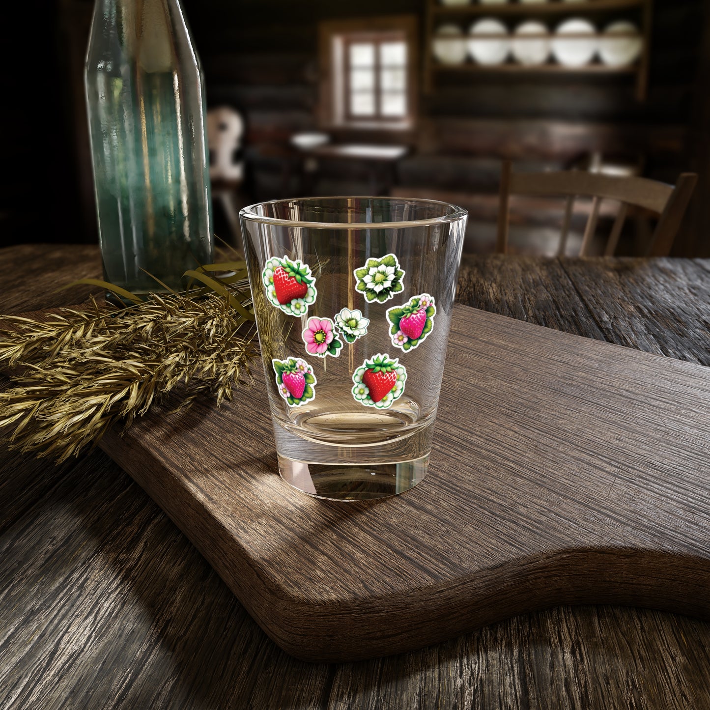 Strawberry Dreams Sticker Design Shot Glass, 1.5oz
