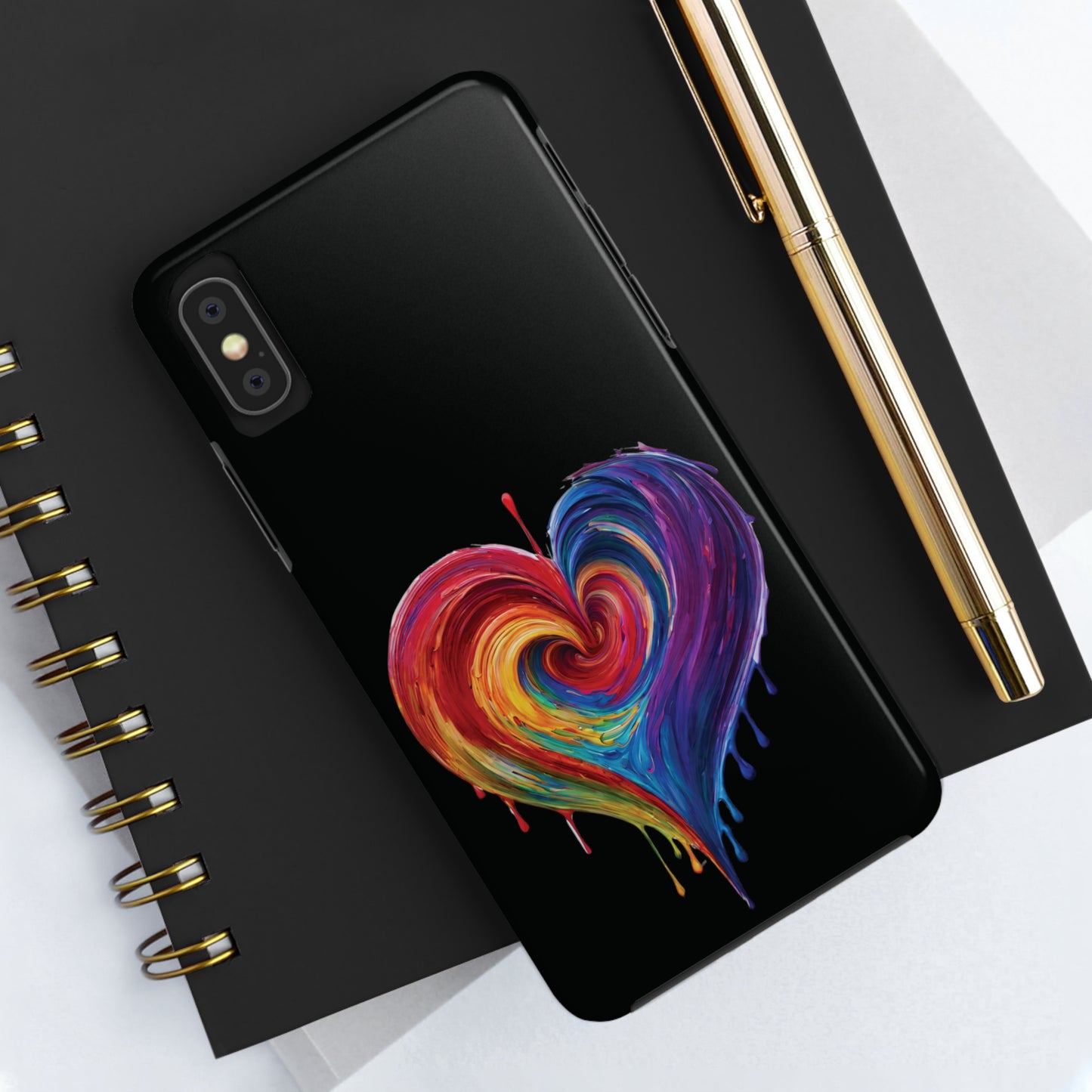 Heart Bleeding Colors Design Tough Phone Cases