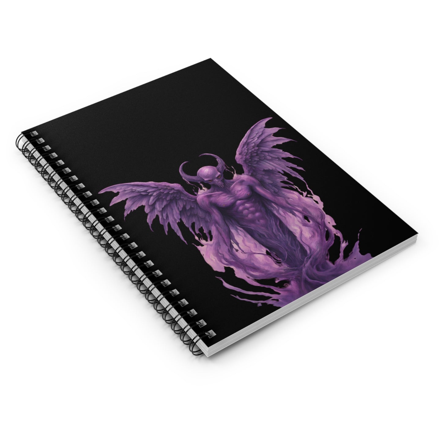 Purple Demon Design Spiral Notebook - Ruled Lines
