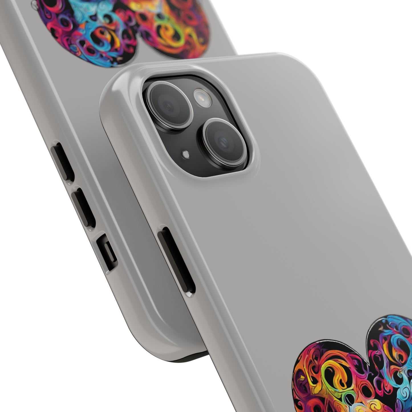 Colorful Heart Skull Tough Phone Cases