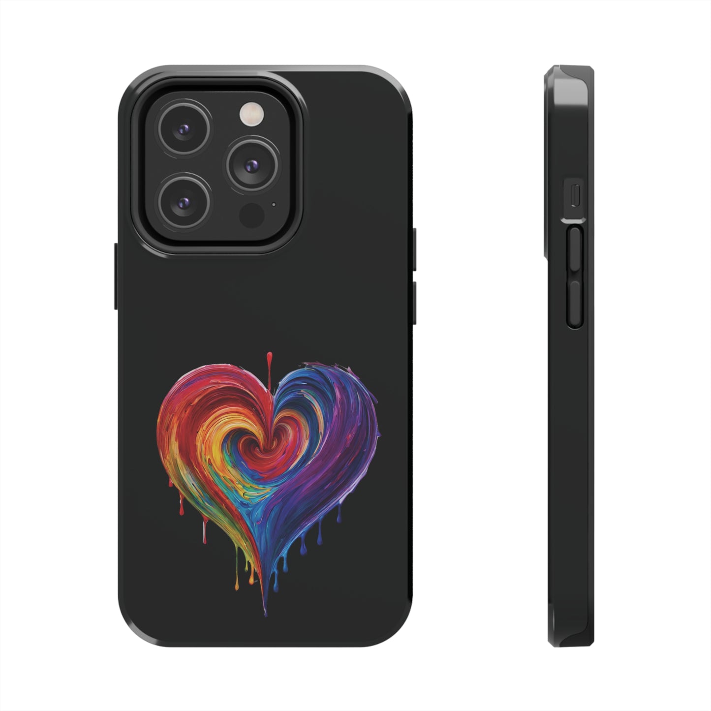 Heart Bleeding Colors Design Tough Phone Cases