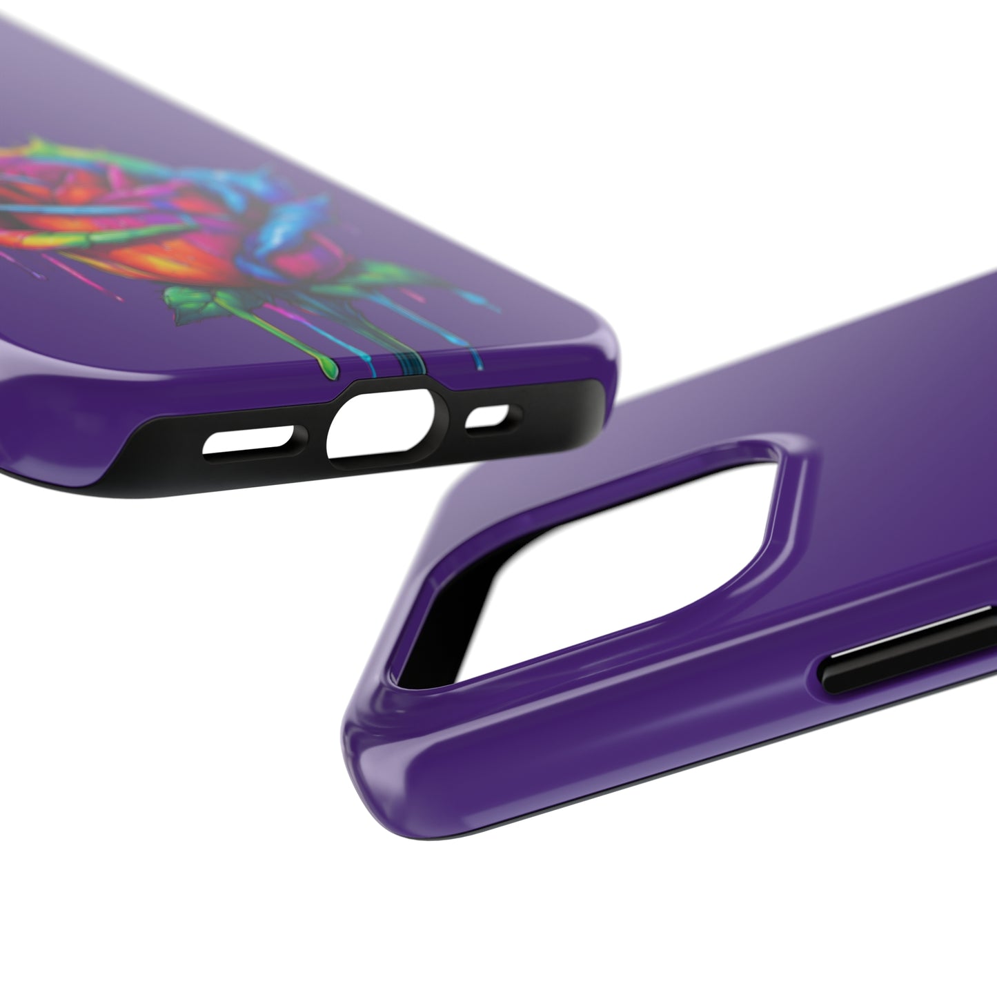 Rose Bleeding Colors on Purple Tough Phone Cases