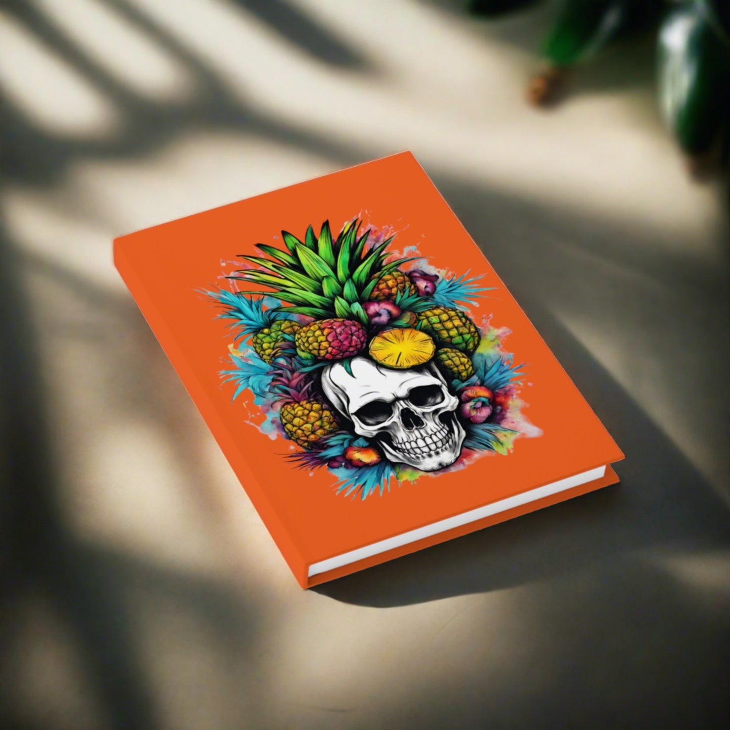 Colorful Mamba Skull on Orange Journal - Blank