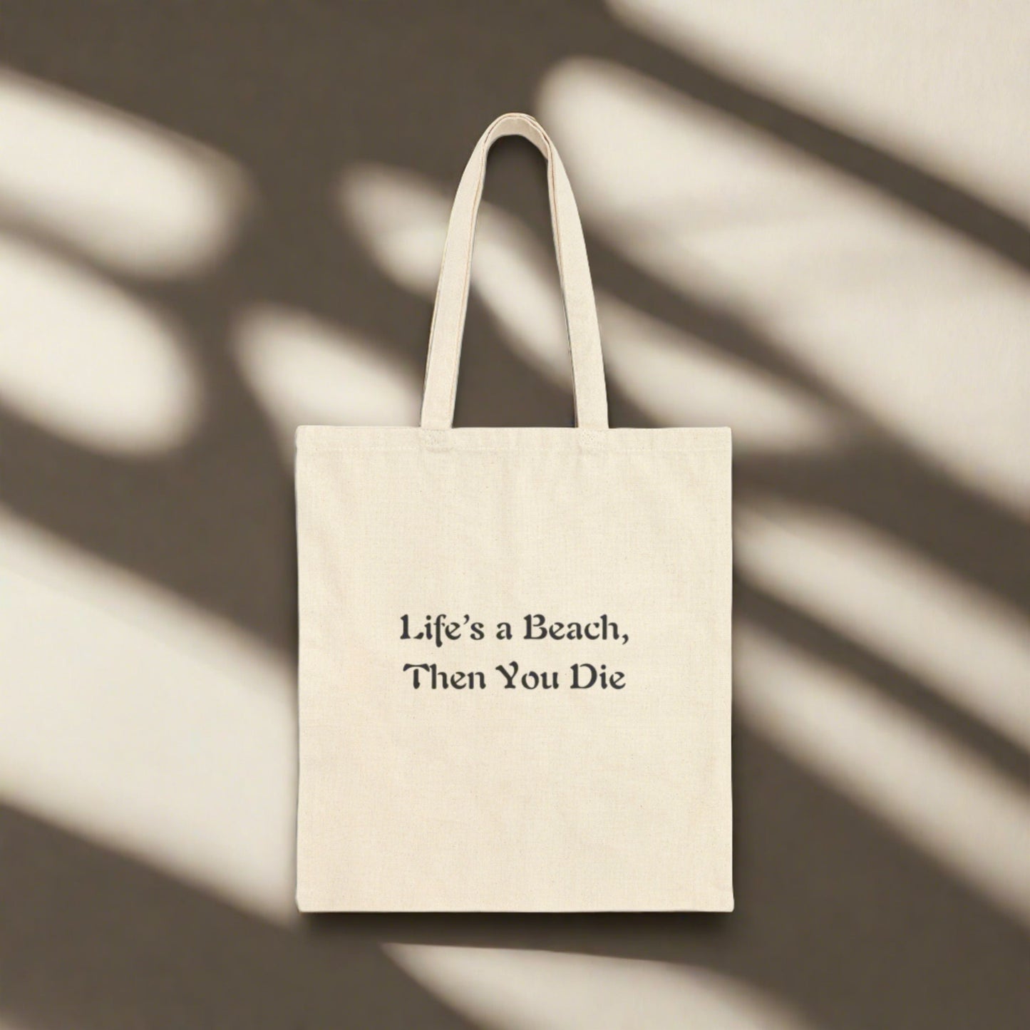 Unisex "Life's a Beach..." Cotton Canvas Tote Bag with Colorful Pineapple Skull