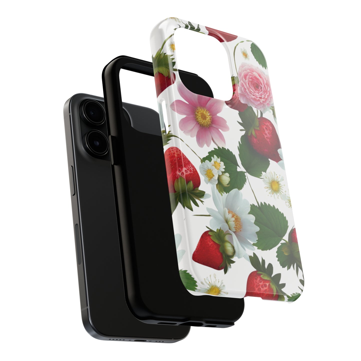 Floral Strawberries Design Tough Phone Cases