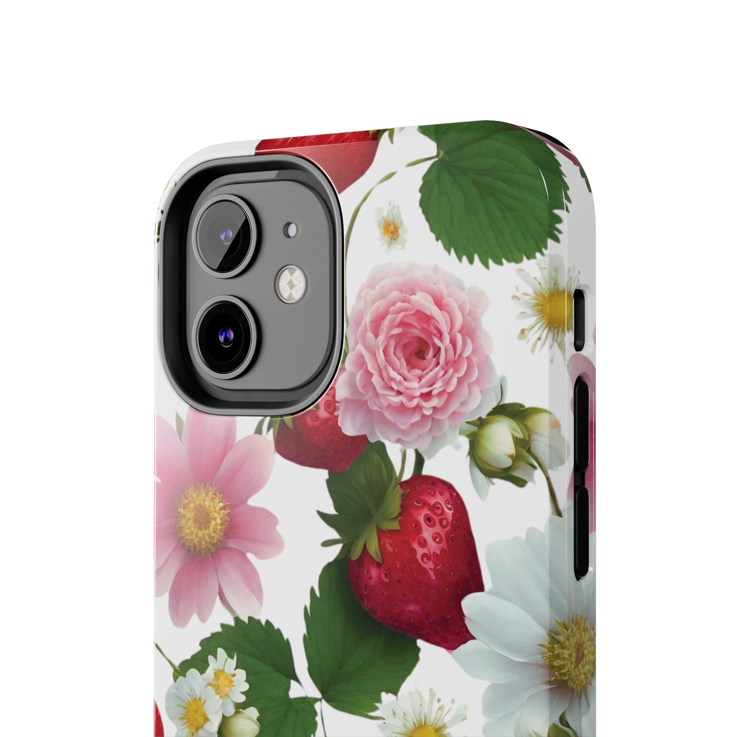 Floral Strawberries Design Tough Phone Cases