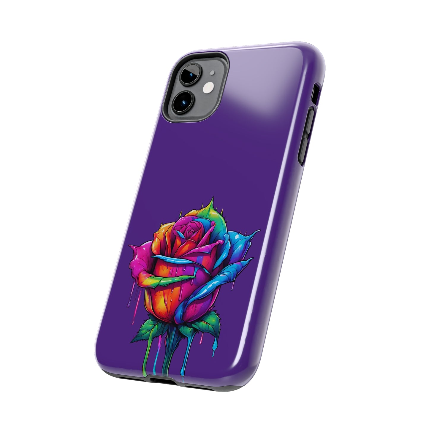 Rose Bleeding Colors on Purple Tough Phone Cases