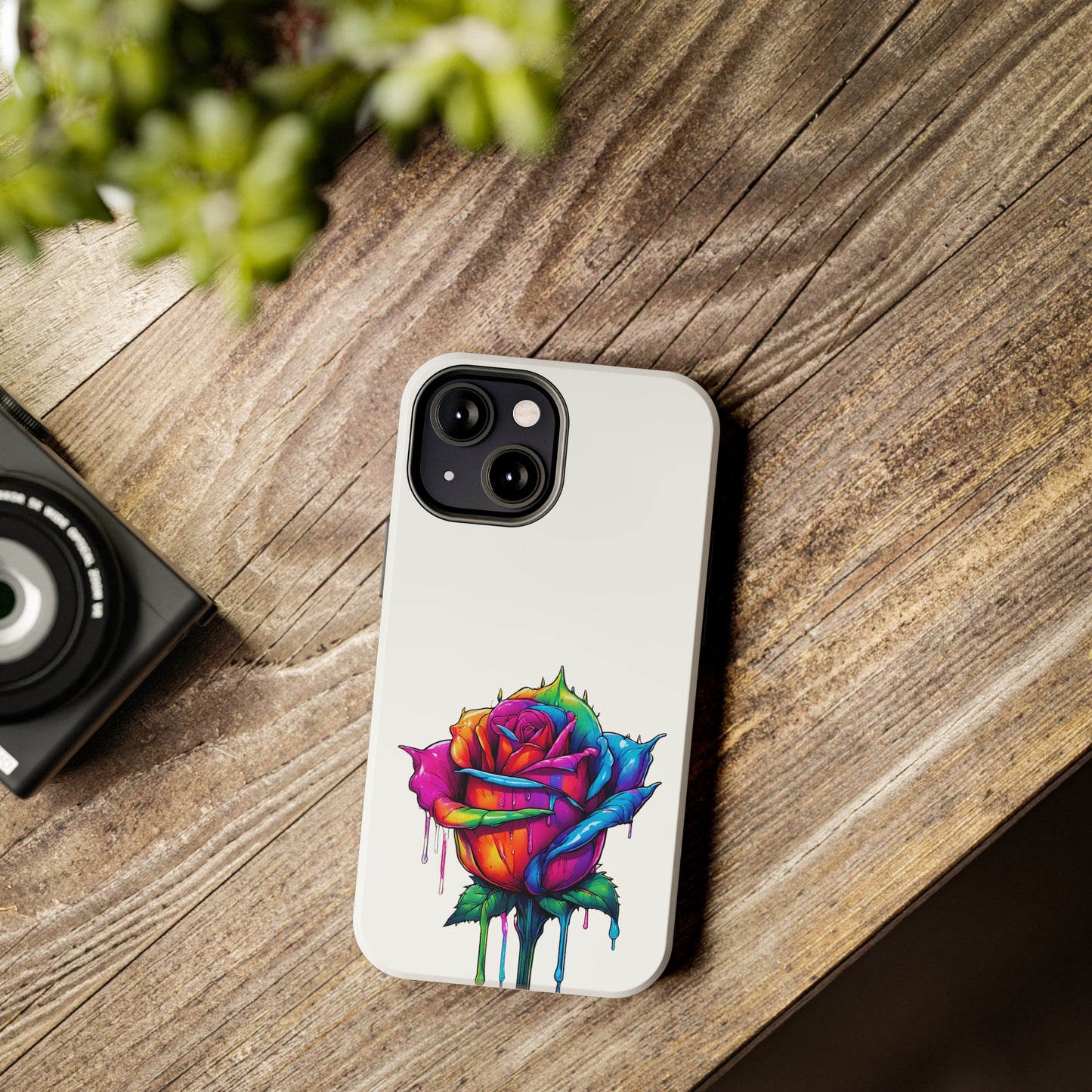 Rose Bleeding Colors On White Tough Phone Cases