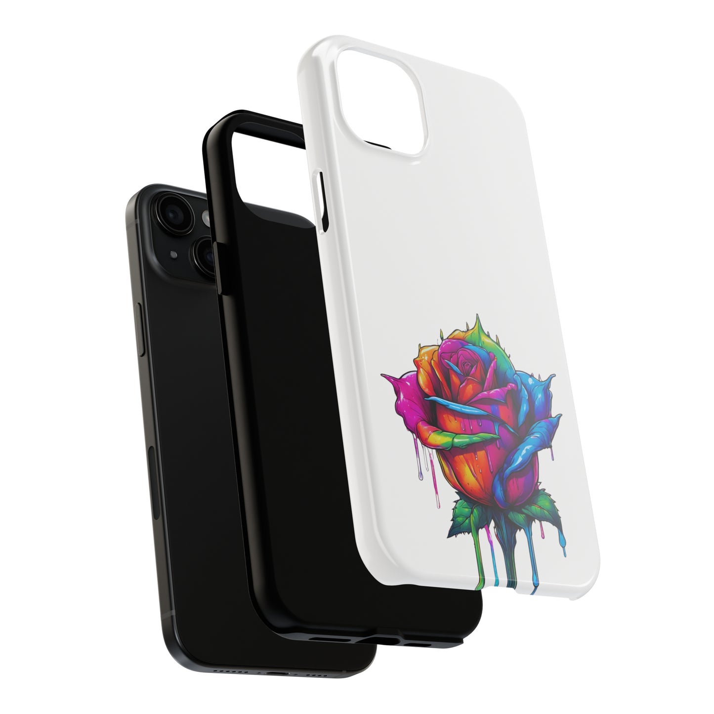 Rose Bleeding Colors On White Tough Phone Cases
